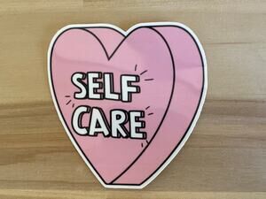 Self Care Candy Heart Sticker